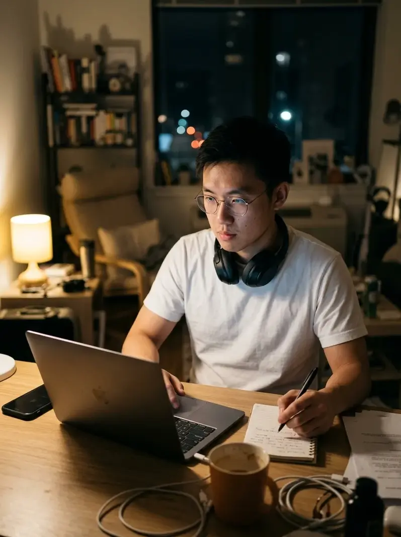 Vera — Dollar Vista founder at desk, candid portrait